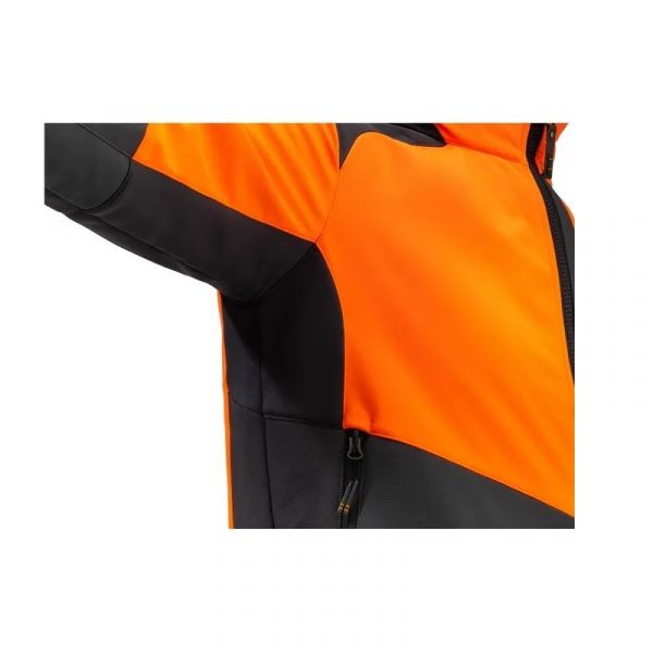 GU624T211409OU BUTTE SOFTSHELL JACKET EBONY & ORANGE HV Underarm