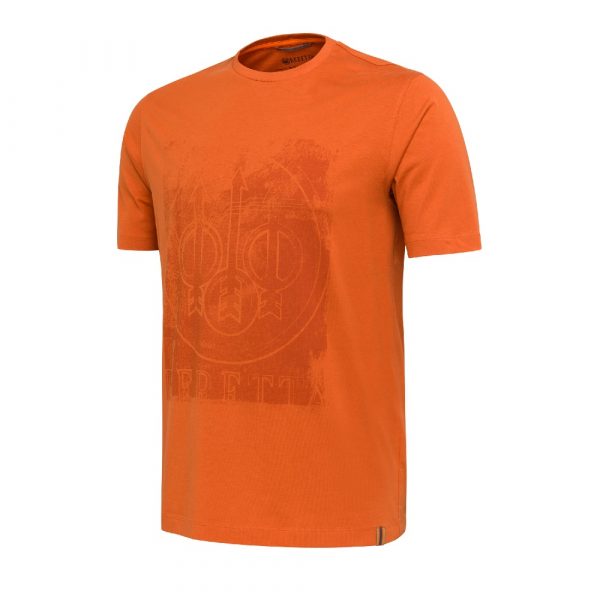 TS871T155704FH BERETTA LOGO T SHIRT APRICOT ORANGE Front