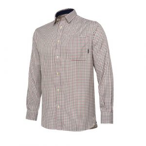 LU322T240501D1 ELLIS LS SHIRT IVORY & GREEN CHECK 1