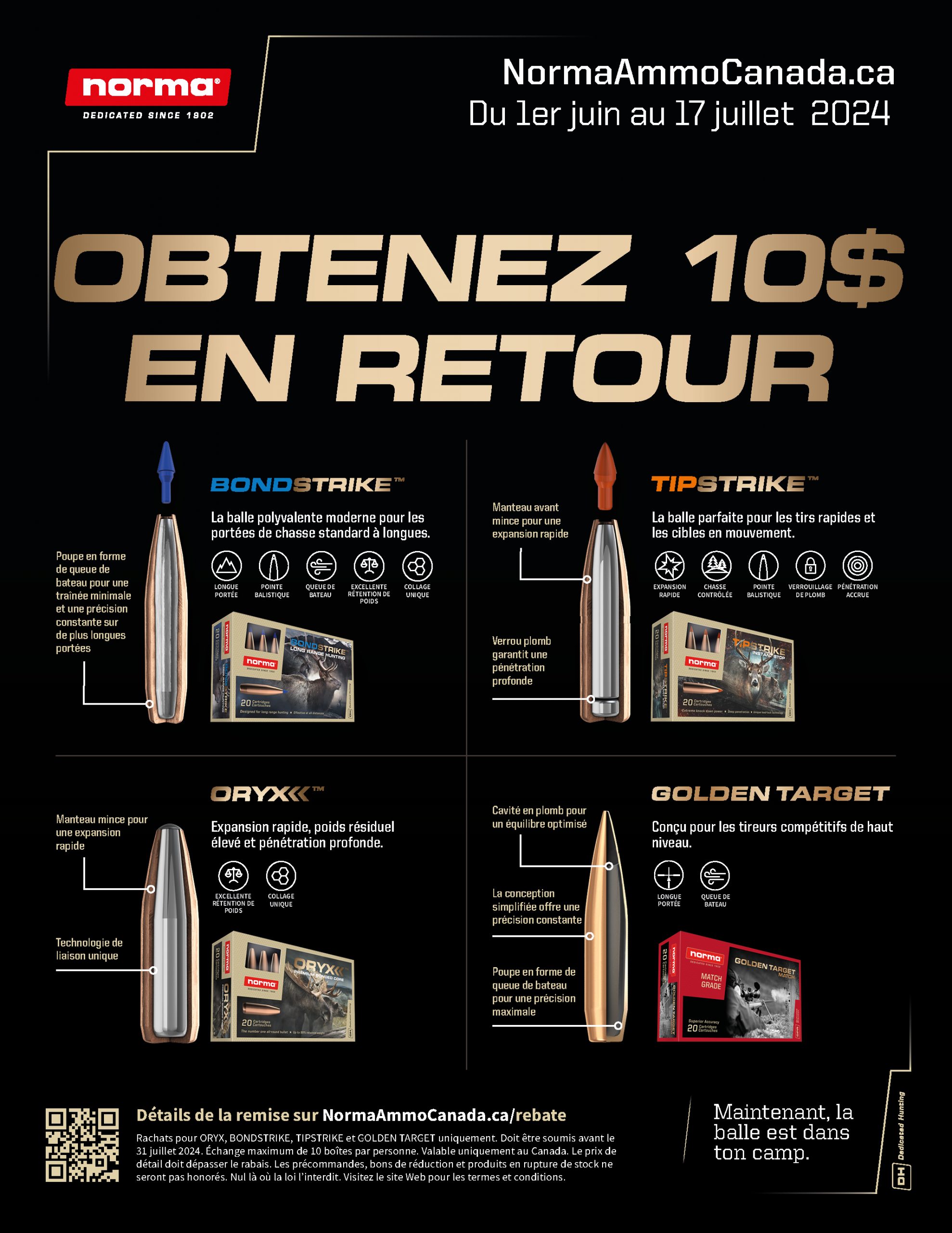 Canadian Norma Rebate Ammunition Poster French Canada Ammo